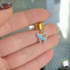Кафф Зажим Блакитний котик. Колір золото